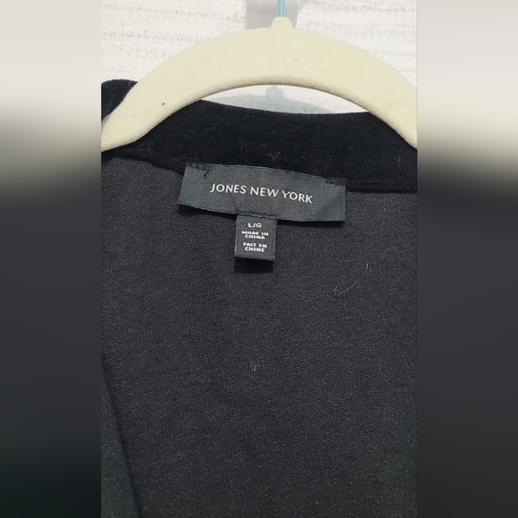 Nwot Jones New York Black velour full zip size Large - Picture 3 of 8